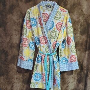 K&C One Size Colorful Patterned Robe with Belt Inv448
